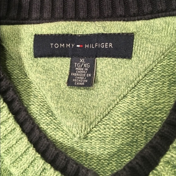 Mens Tommy Hilfiger Crewneck Sweater Green XL - Picture 3 of 8